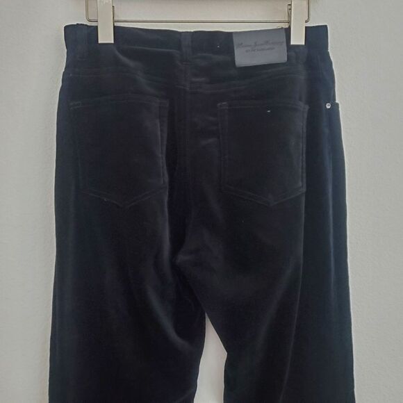 Lauren Ralph Lauren Velvet Bootcut Jeans 6 Black Vintage Grunge Goth Boho - Picture 9 of 12